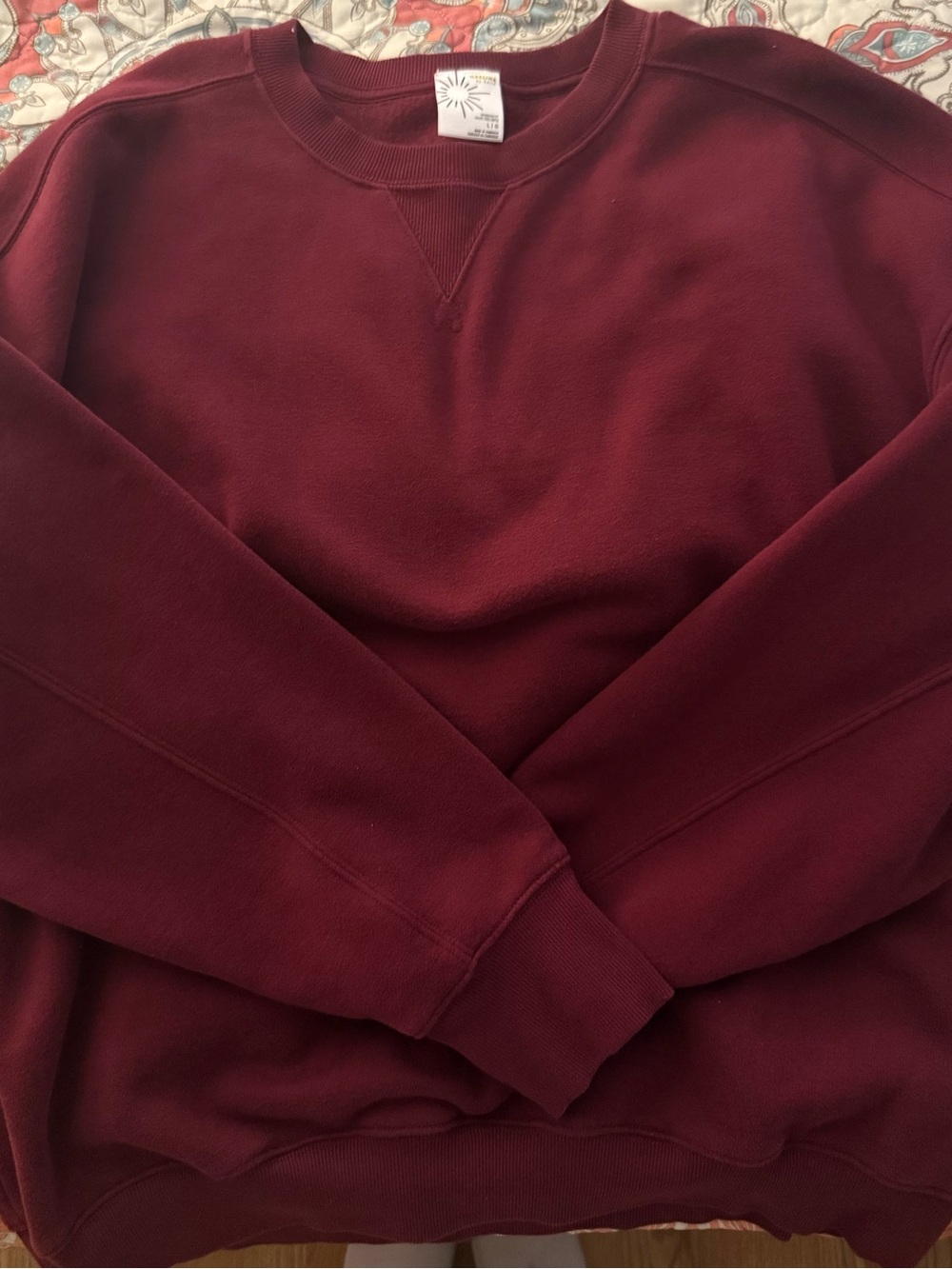 aerie Deep Burgundy Oversized Crew Sweatshirt - Picture 8 of 13